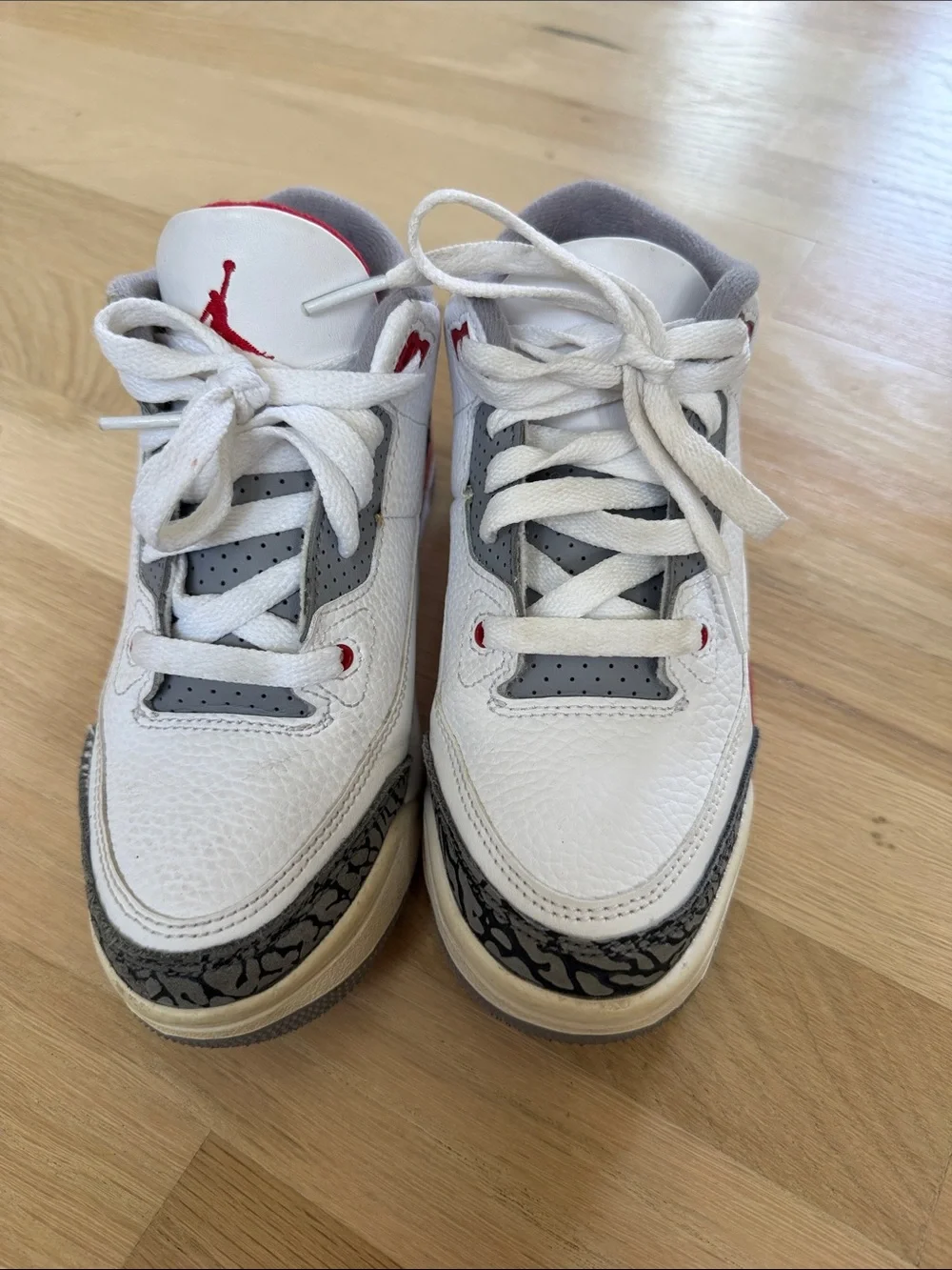 Jordan Kids White and Red Retro Basketball Sneakers